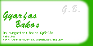 gyarfas bakos business card