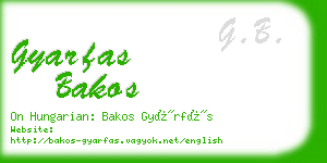 gyarfas bakos business card